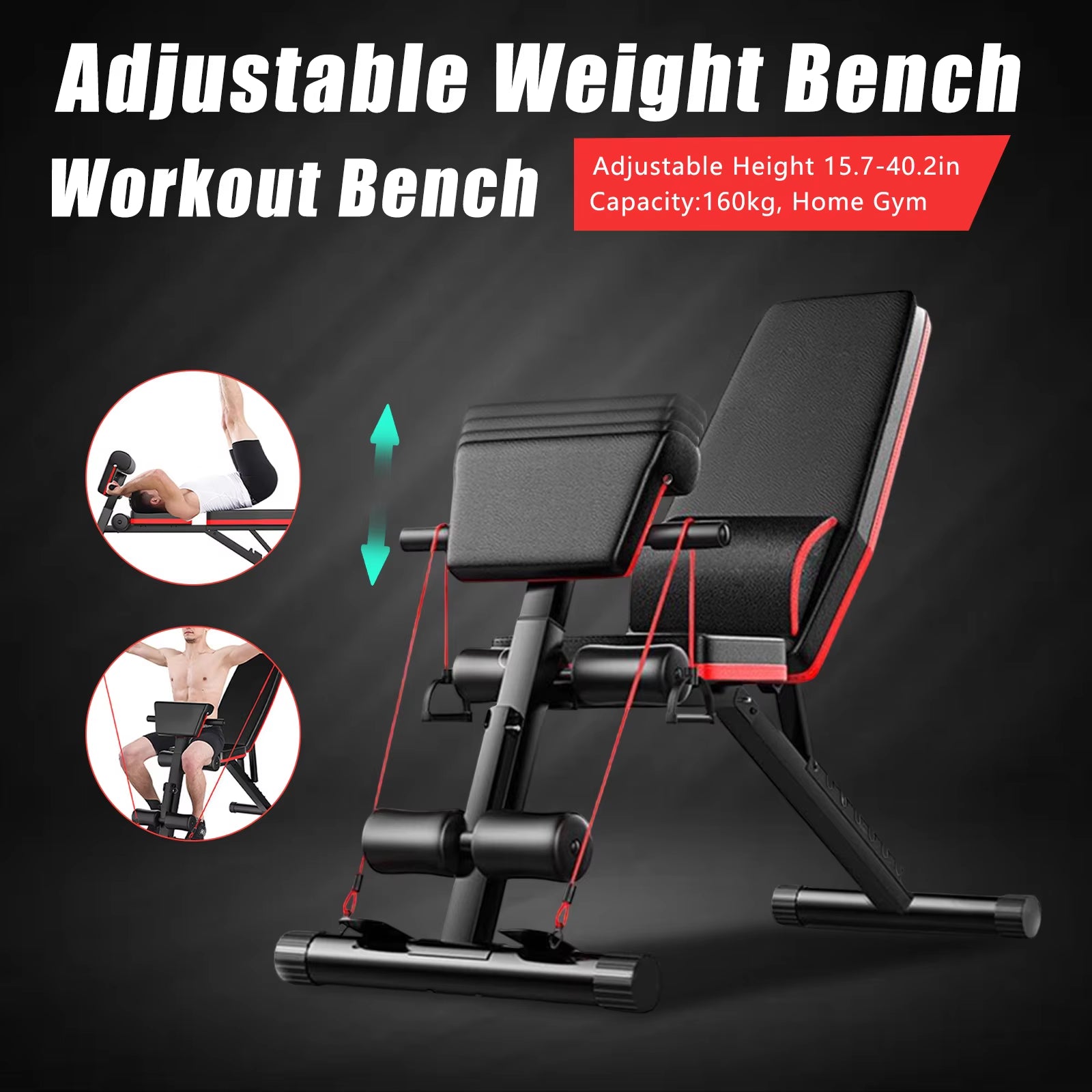 Adjustable Weight Bench Full Body Workout Foldable Incline Decline Exercise Workout Bench for Home Gym Strength Training Incline